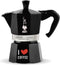 Bialetti Moka Express I Love Coffee - Percolator - Zwart - 3 kops - 130ml