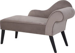 BIARRITZ - Chaise longue - Grijs - Rechterzijde - Fluweel