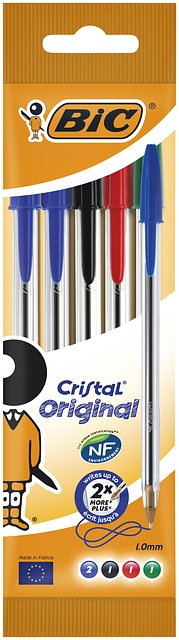 Bic - Balpen bic cristal blister à 5 stuks