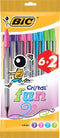 Bic - Balpen bic cristal assorti medium fun pouch à 6+2 gratis