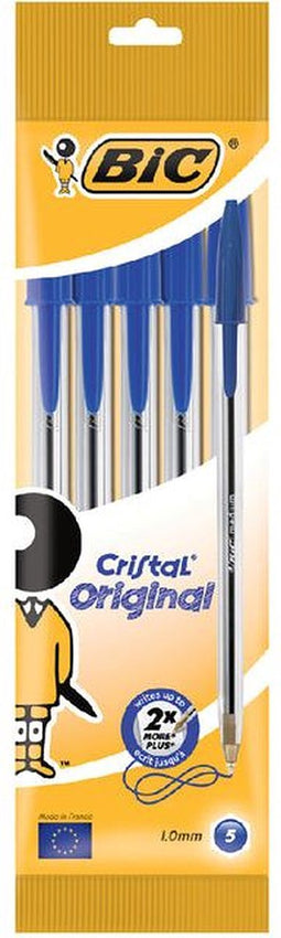 Bic - Balpen Cristal medium blauw blister à 5 stuks | 10 stuks