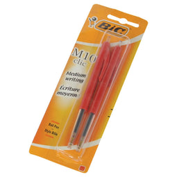 Bic - balpen M10 Clic op blister, medium punt, rood