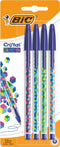 BIC Cristal Collection Balpennen - Blauw - Pak van 4 Stuks - Medium Punt 1 mm