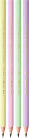 BIC Evolution Pastel grafietpotloden Schokbestendige HB-stift - 4 hulskleuren - verpakking met 12 stuks