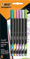 BIC Intensity Fine Fineliners voor kinderen en volwassenen- met Dunne Punt 0.8 mm - Diverse Pastelkleuren - 6 Stuks