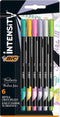 BIC Intensity Fine Fineliners voor kinderen en volwassenen- met Dunne Punt 0.8 mm - Diverse Pastelkleuren - 6 Stuks