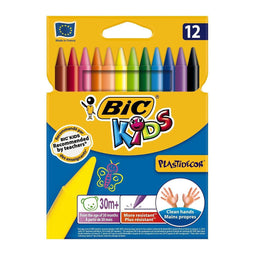 Bic Kids Plastidecor waskrijt, etui met 12 stuks