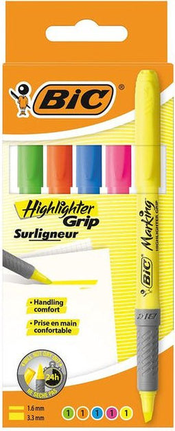 Bic - Markeerstift bic grip assorti