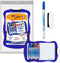 BIC Velleda Dubbelzijdig Whiteboard (21cm x 31 cm) - met 8 Whiteboard Stiften en Wisser - Blauw Frame