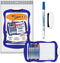 BIC Velleda Dubbelzijdig Whiteboard (21cm x 31 cm) - met 8 Whiteboard Stiften en Wisser - Blauw Frame