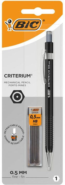 Bic vulpotlood Criterium | blister van 1 stuk + 12 vullingen (gratis) | zwart | 0 | 5 mm