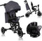 Lionelo Tris Plus - Driewieler - 2-in-1 tot 5 jaar - 360° draaibare zitting - Grey Stone