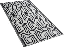 BIDAR - Outdoor kleed - Zwart - 90 x 180 cm - Polypropyleen