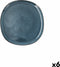BIDASOA Ikonic - Dinerbord - Blauw - Keramiek - 6 Stuks - 20.2 x 19.7 x 1.3 cm