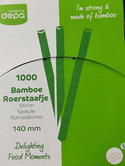 Bidore Depa Delighting food Moments Bamboe Roerstaafje 1000 stuks 140 mm