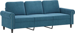 vidaXL - Driezitsbank - 180 - cm - fluweel - blauw