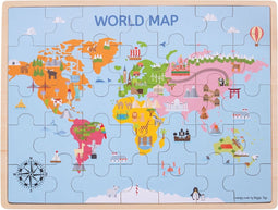 Bigjigs Toys - Houten Puzzel 'Wereldkaart' (35st.)