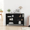 vidaXL - Dressoir - Zwart - Eiken - 103,5x35x70 - cm - Gelaagd - Hout