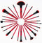 Professional Cosmetic Brush collection 24 st - sensual red