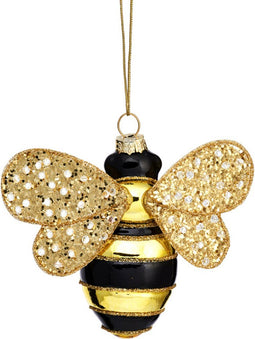 Bij met kristallen kerstbal - Sass & Belle