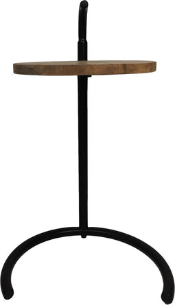 Bijzettafel - 30x30x63 - Naturel/zwart - Mangohout/metaal