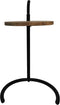 Bijzettafel - 30x30x63 - Naturel/zwart - Mangohout/metaal