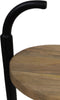 Bijzettafel - 30x30x63 - Naturel/zwart - Mangohout/metaal