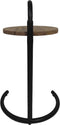 Bijzettafel - 30x30x63 - Naturel/zwart - Mangohout/metaal