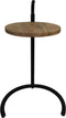 Bijzettafel - 30x30x63 - Naturel/zwart - Mangohout/metaal