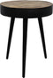 Bijzettafel Bari - ø43x55 - Naturel/zwart - Mangohout/ijzer
