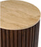 Bijzettafel Dallas Ø38 cm Medium travertin - Bruin | Mysons