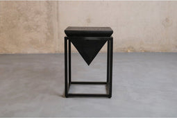 Bijzettafel Diamant mangohout ZWART 35x35 cm