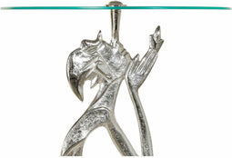 Bijzettafel DKD Home Decor 8424001856459 46 x 46 x 72 cm Kristal Zilverkleurig Transparant Aluminium