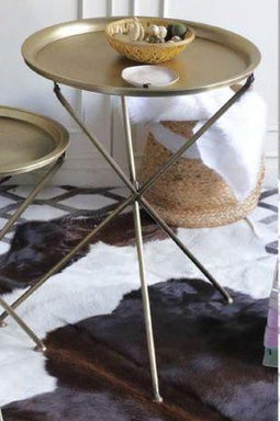 Bijzettafel DKD Home Decor Gouden Blik (47,5 x 47,5 x 64,5 cm)