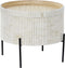 Bijzettafel DKD Home Decor Gouden Metaal Bruin MDF Wit (45 x 45 x 39 cm)