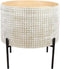 Bijzettafel DKD Home Decor Gouden Metaal Bruin MDF Wit (45 x 45 x 39 cm)