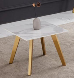 Bijzettafel DKD Home Decor Keramisch Gouden Metaal Wit Modern (60 x 60 x 48 cm)