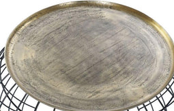 Bijzettafel DKD Home Decor Zwart Gouden Aluminium (80 x 80 x 44 cm)