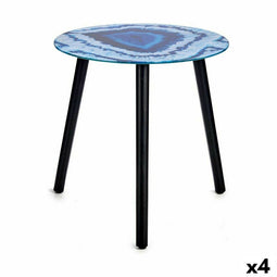 Bijzettafel Marmer Blauw Zwart Kristal 40 x 41,5 x 40 cm (4 Stuks)