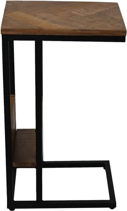Bijzettafel met magazine rek Mosaic - 30x38x65 - mangohout/metaal
