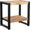 Bijzettafel / Nachtkastje Industrieel Design | Mangohout en Staal | 60x40x60