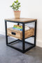 Bijzettafel / Nachtkastje Industrieel Design | Mangohout en Staal | 45x35x50