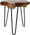 Bijzettafel - ø40 cm - teak wortelhout/metaal