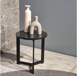 Bijzettafel Onyx rond 42 cm - Zwart