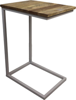 Bijzettafel Rick - 35x45x65 - Naturel/wit - Mangohout/metaal