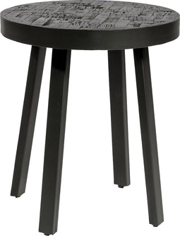 Bijzettafel rond 45 cm, Black Stack, B340 zwart