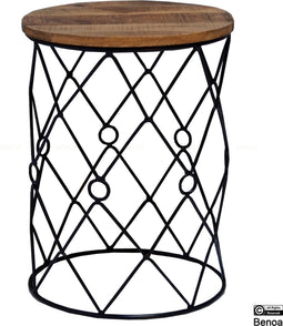 Bijzettafel Rond - Mangohout - 40 cm