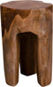 Bijzettafel Roze Teak Met Drie Poten - 26x26x40cm - House Nordic