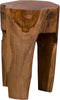 Bijzettafel Roze Teak Met Drie Poten - 26x26x40cm - House Nordic