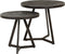 Bijzettafel Set van 2 Davidi - Houten Meubel - Yucon black / Massief acacia zwart - Industrieel - Kantoor -Decoratie